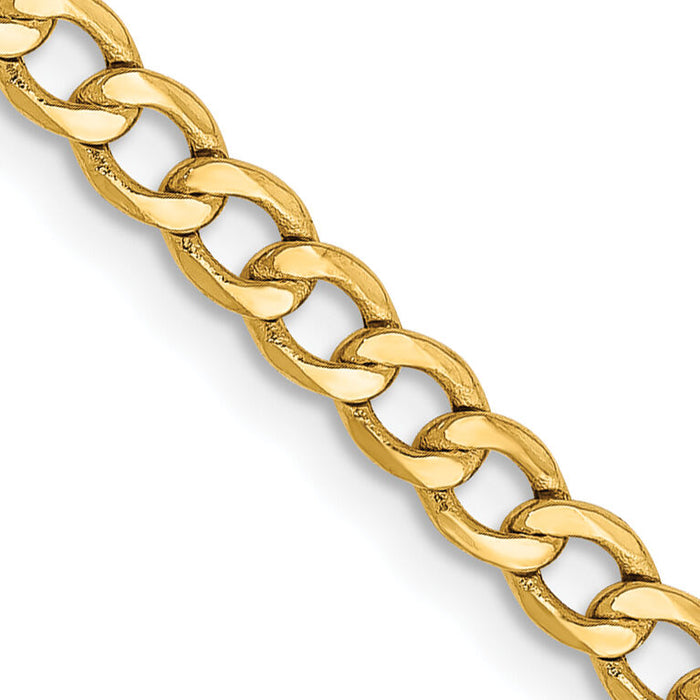 14k 2.85mm Semi-Solid Curb Chain-BC192-18