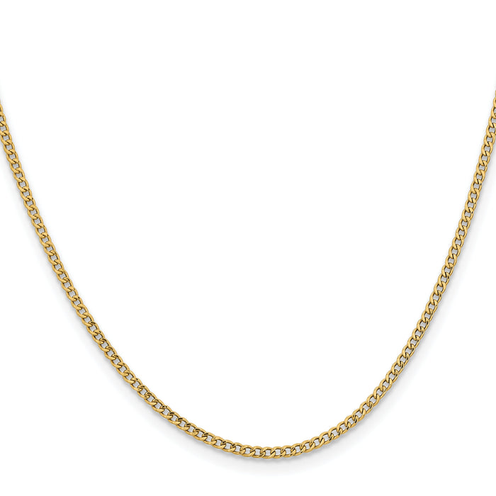 14k 1.85mm Semi-Solid Curb Chain-BC193-18