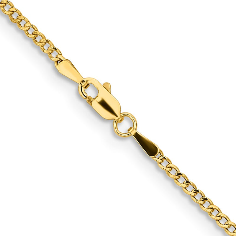 14K 28 inch 1.85mm Semi-Solid Curb with Lobster Clasp Chain-BC193-28