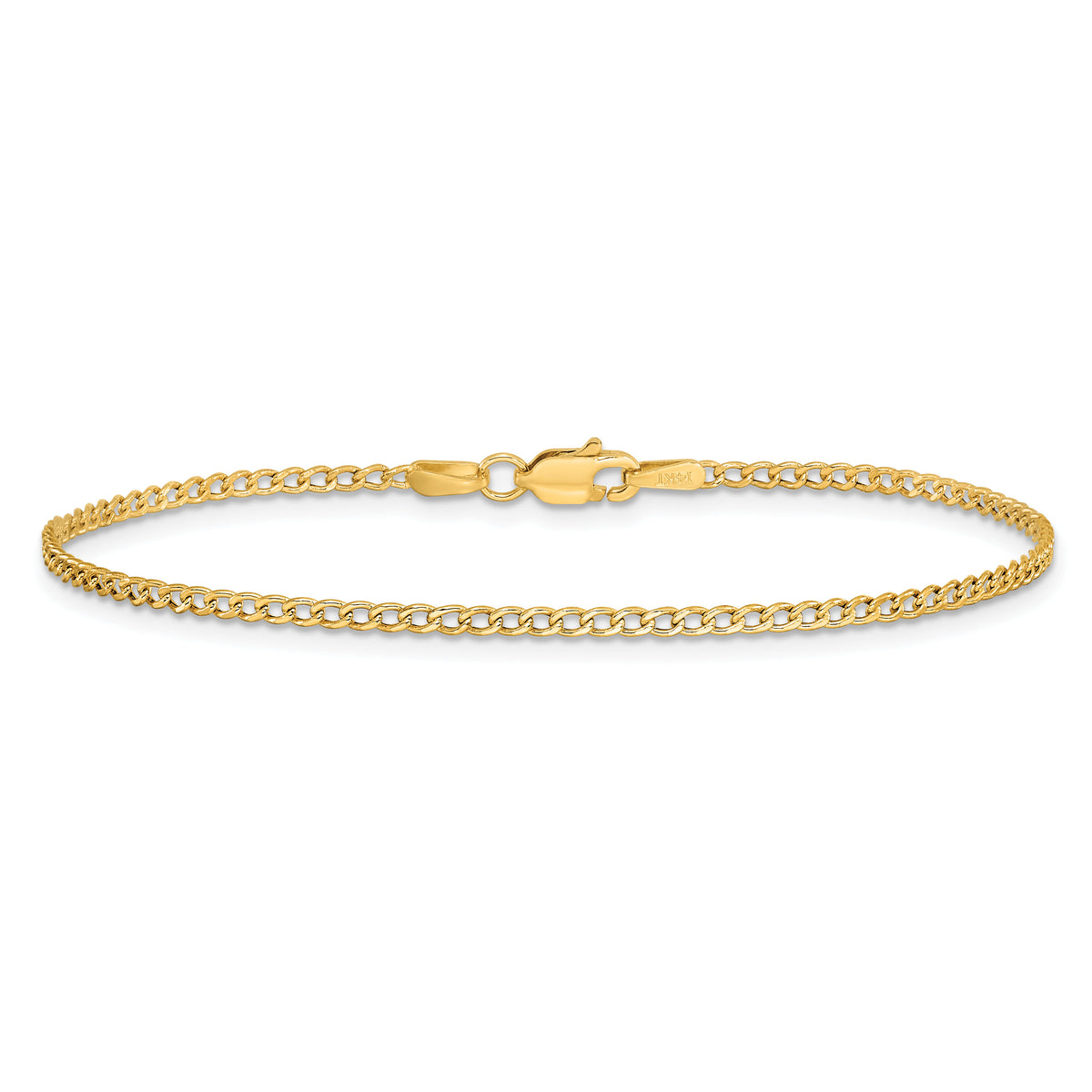 14k 1.85mm Semi-Solid Curb Chain Anklet-BC193-9