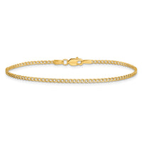 14k 1.85mm Semi-Solid Curb Chain Anklet-BC193-10