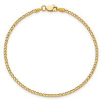 14k 1.85mm Semi-Solid Curb Chain Anklet-BC193-10
