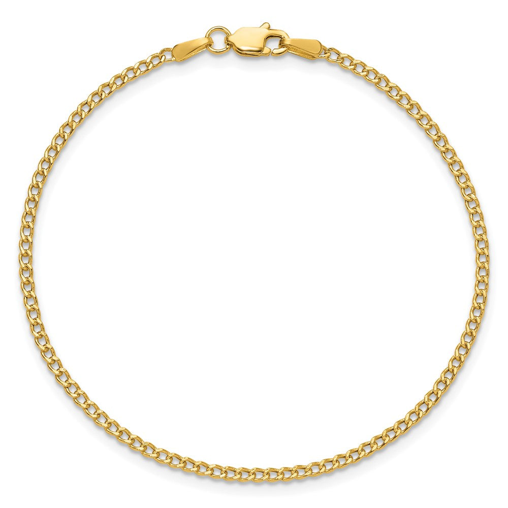 14K 10 inch 1.85mm Semi-Solid Curb with Lobster Clasp Anklet-BC193-10