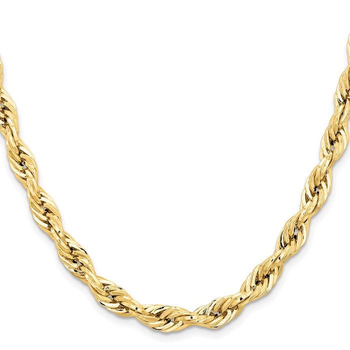 14K 18 inch 7mm Semi Solid Rope with Lobster Clasp Chain-BC194-18