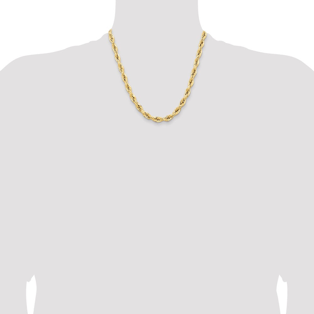 14K 20 inch 7mm Semi Solid Rope with Lobster Clasp Chain-BC194-20
