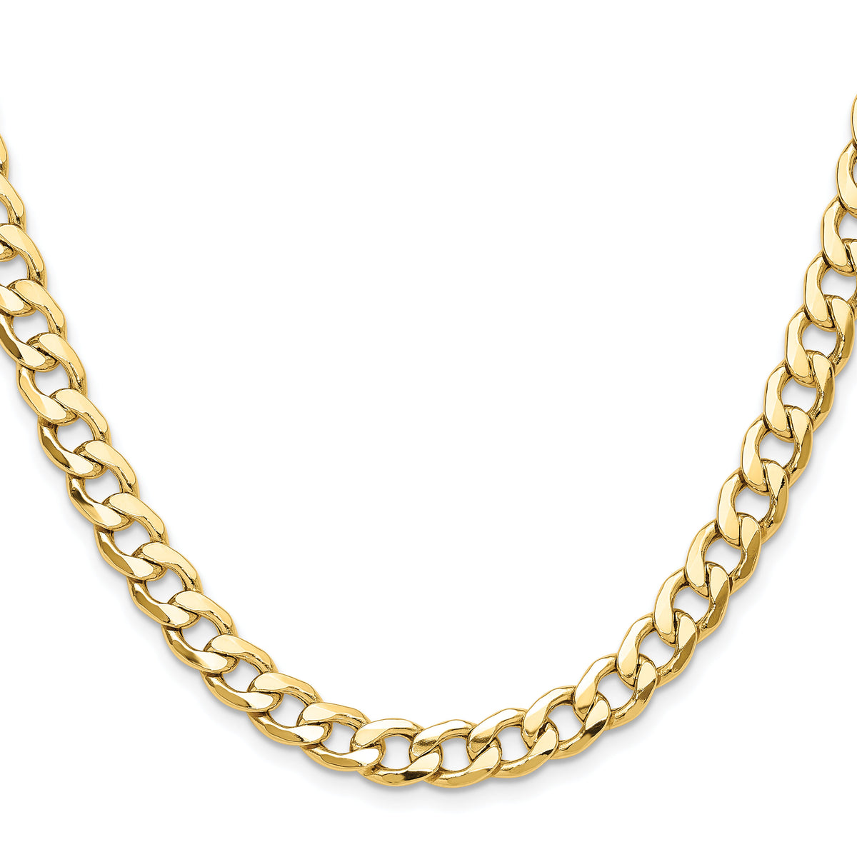 14k 7.5mm Semi-Solid Curb Chain-BC195-22