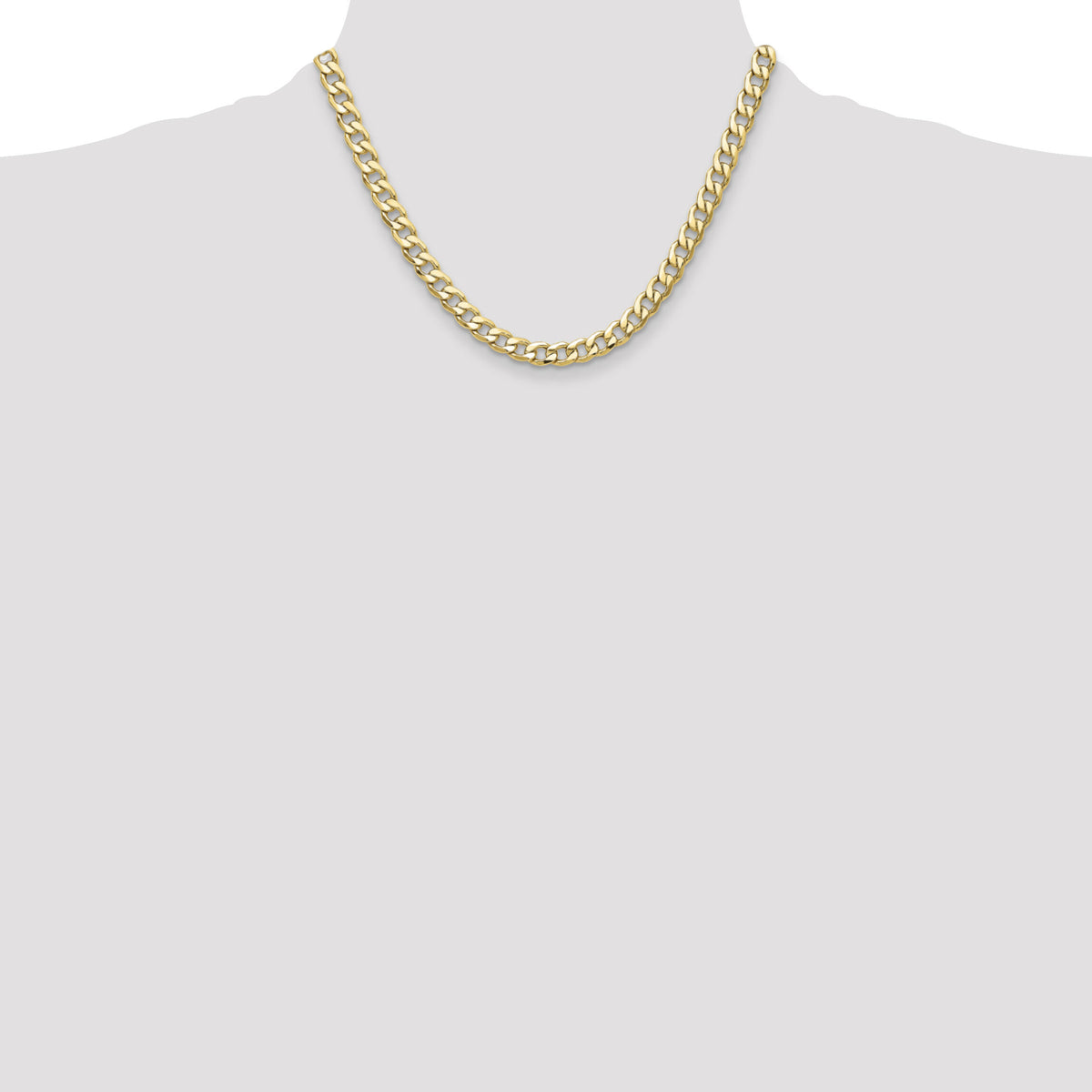 14k 7.5mm Semi-Solid Curb Chain-BC195-18