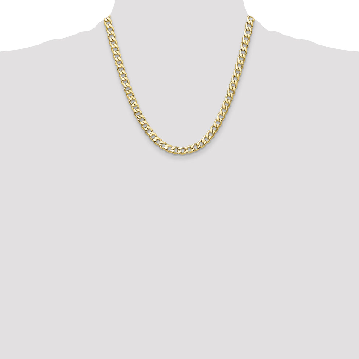 14k 7.5mm Semi-Solid Curb Chain-BC195-20