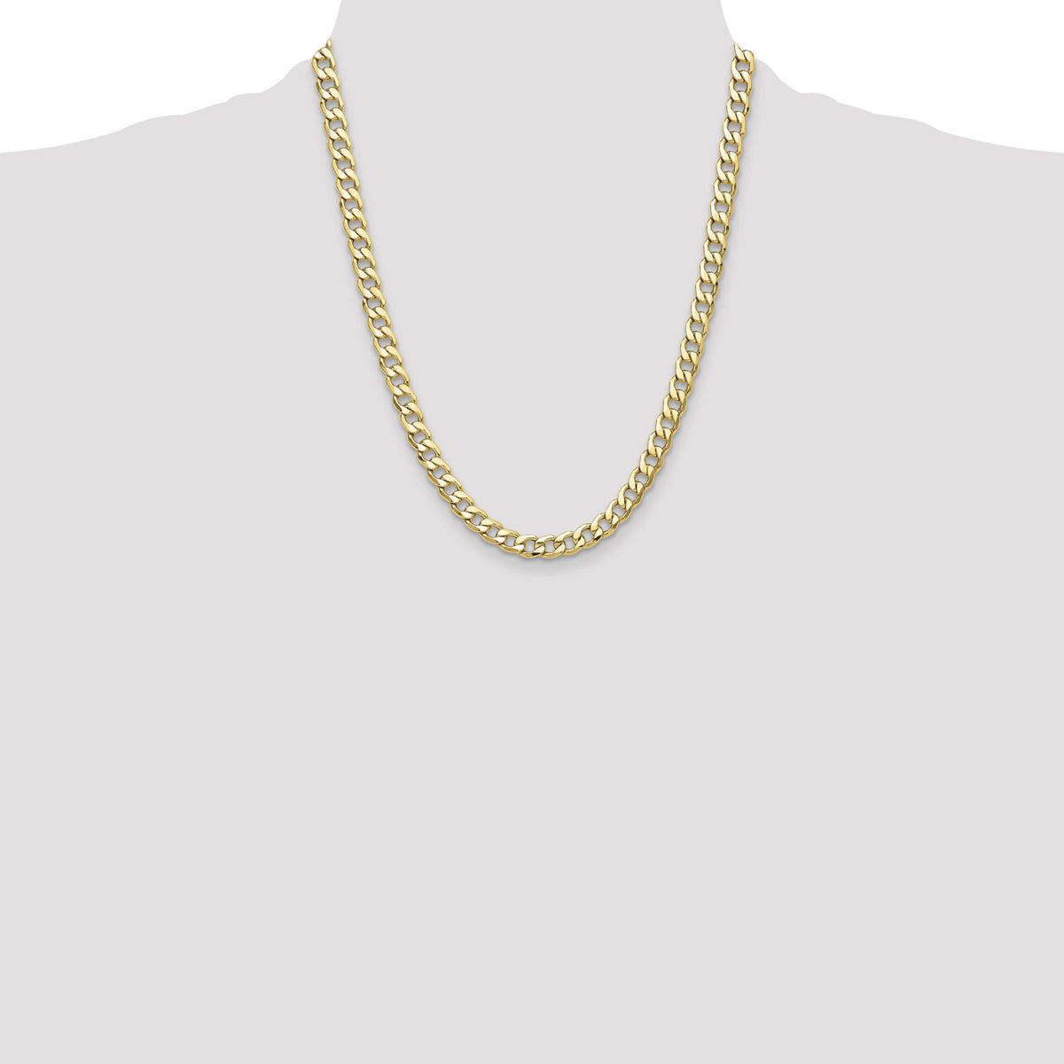 14k 7.5mm Semi-Solid Curb Chain-BC195-22