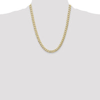 14k 7.5mm Semi-Solid Curb Chain-BC195-22