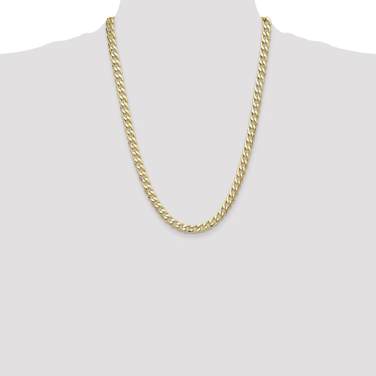 14k 7.5mm Semi-Solid Curb Chain-BC195-24