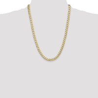 14k 7.5mm Semi-Solid Curb Chain-BC195-24