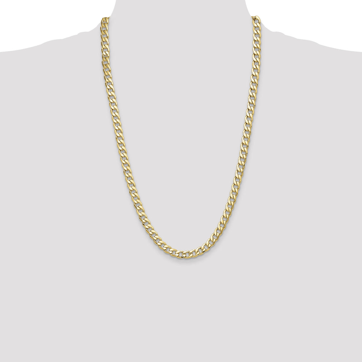 14k 7.5mm Semi-Solid Curb Chain-BC195-26