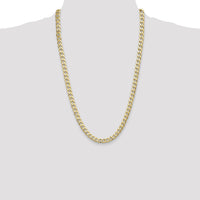 14k 7.5mm Semi-Solid Curb Chain-BC195-26