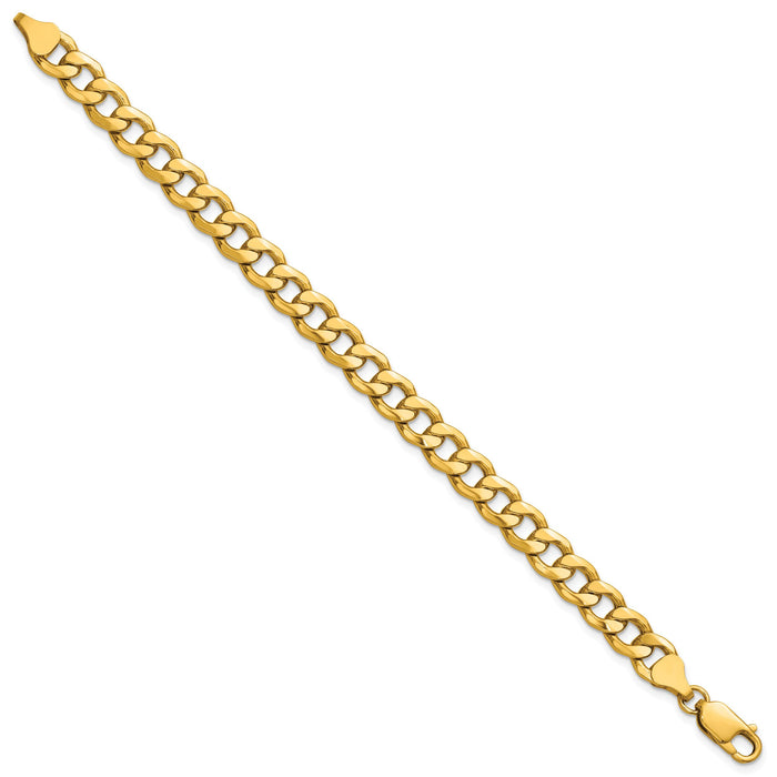 14k 7.5mm Semi-Solid Curb Chain-BC195-7