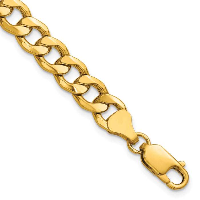 14k 7.5mm Semi-Solid Curb Chain-BC195-7