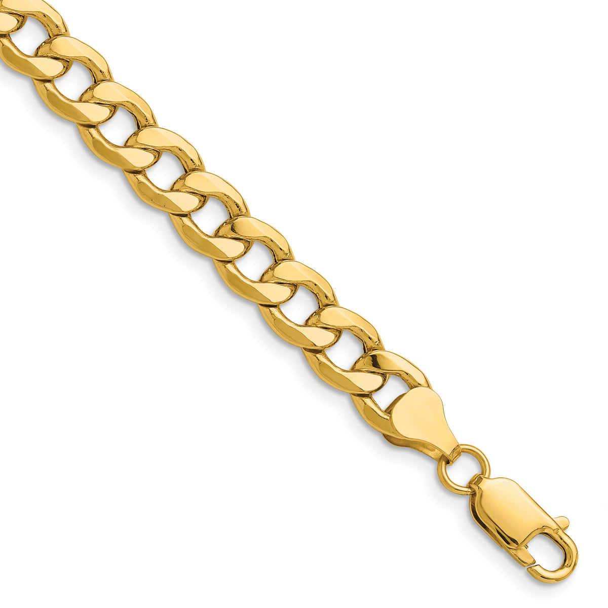 14k 7.5mm Semi-Solid Curb Chain-BC195-8