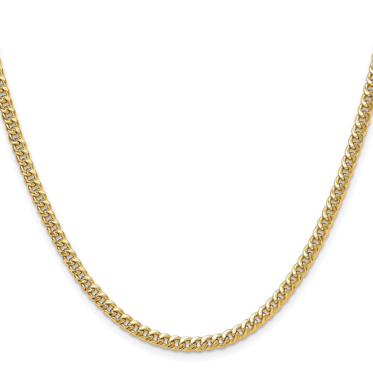 14k 3.5mm Semi-Solid Miami Cuban Chain-BC199-20