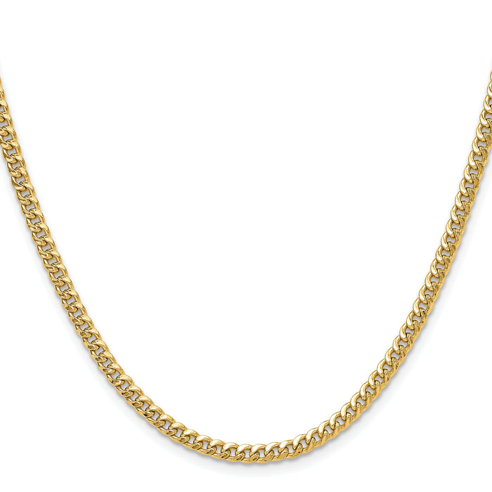 14k 3.5mm Semi-Solid Miami Cuban Chain-BC199-22