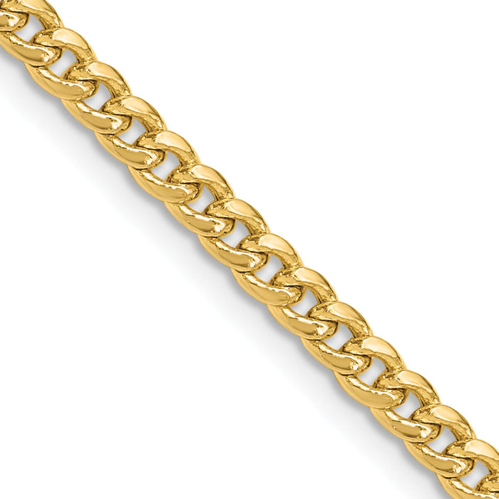 14k 3.5mm Semi-Solid Miami Cuban Chain-BC199-28