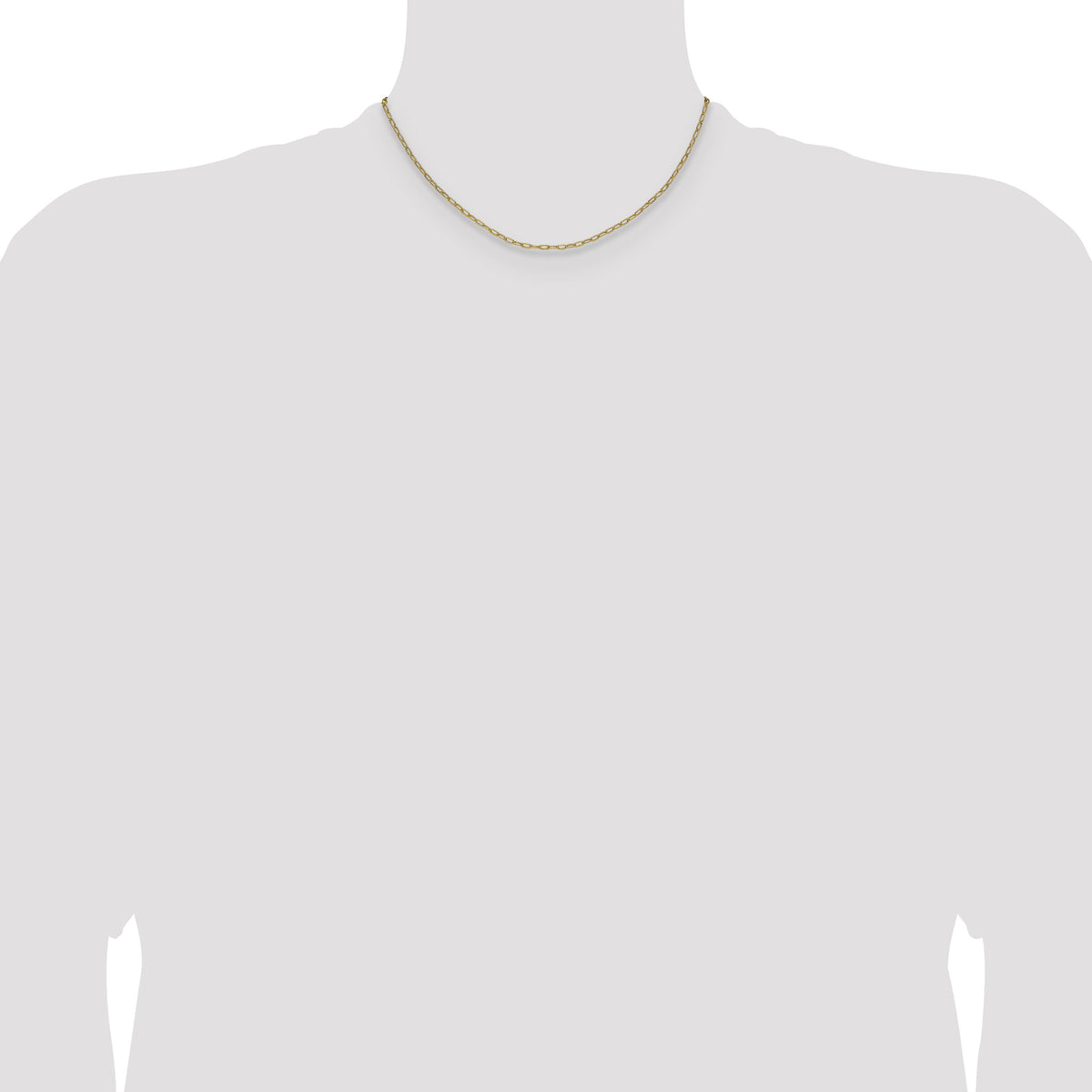 14k 2.2mm Semi-Solid Beveled Paperclip Chain-BC206-16