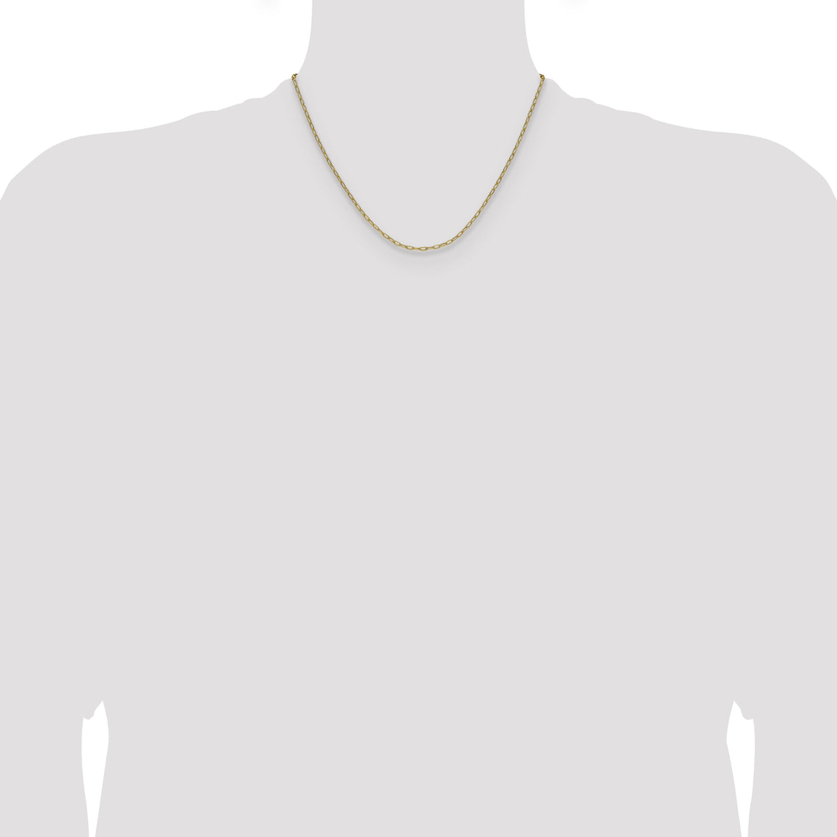 14k 2.2mm Semi-Solid Beveled Paperclip Chain-BC206-18