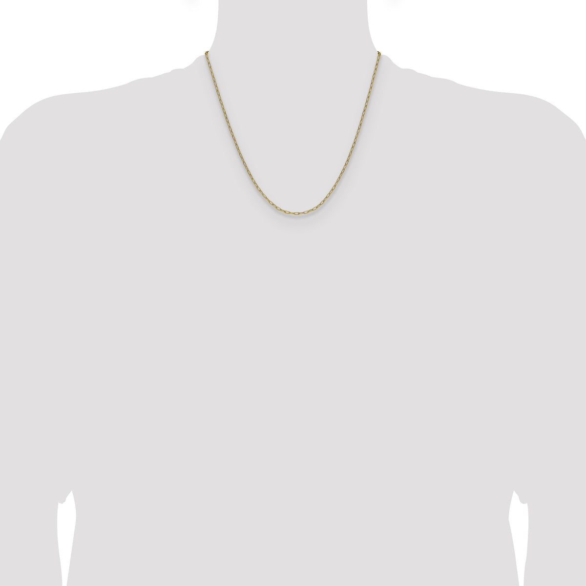 14k 2.2mm Semi-Solid Beveled Paperclip Chain-BC206-20