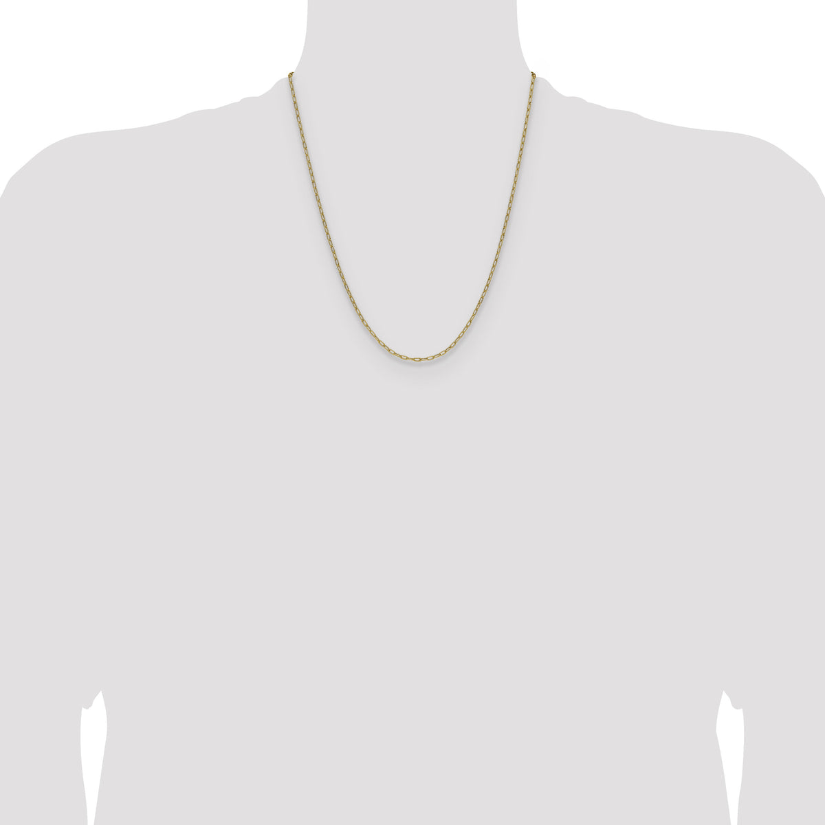 14k 2.2mm Semi-Solid Beveled Paperclip Chain-BC206-22
