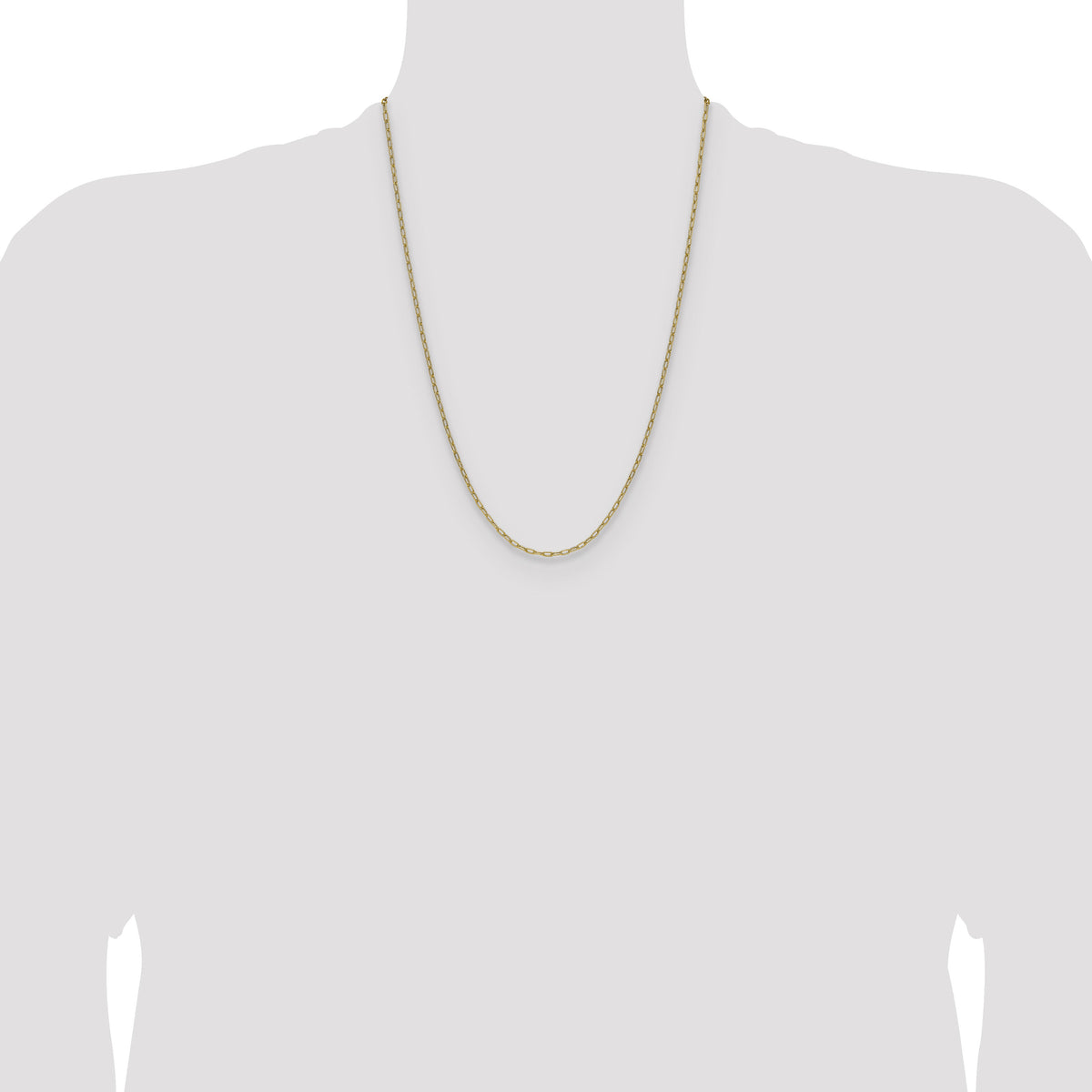 14k 2.2mm Semi-Solid Beveled Paperclip Chain-BC206-24