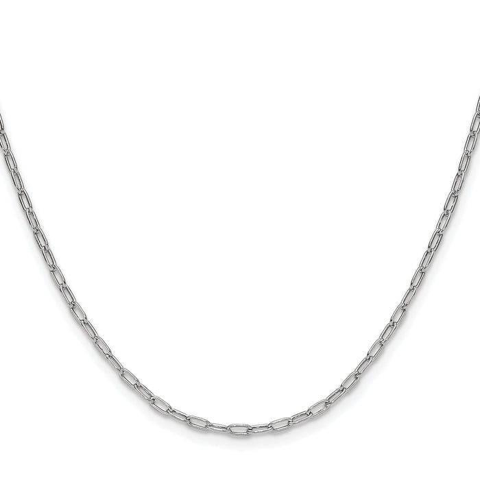 14k White Gold 2.2mm Semi-Solid Beveled Paperclip Chain-BC206W-30