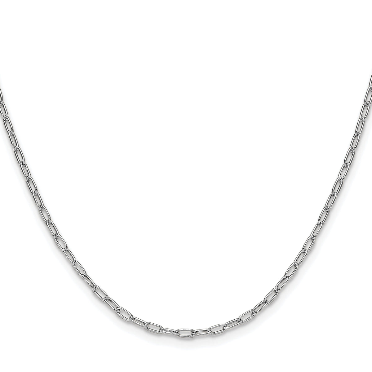 14k White Gold 2.2mm Semi-Solid Beveled Paperclip Chain-BC206W-22