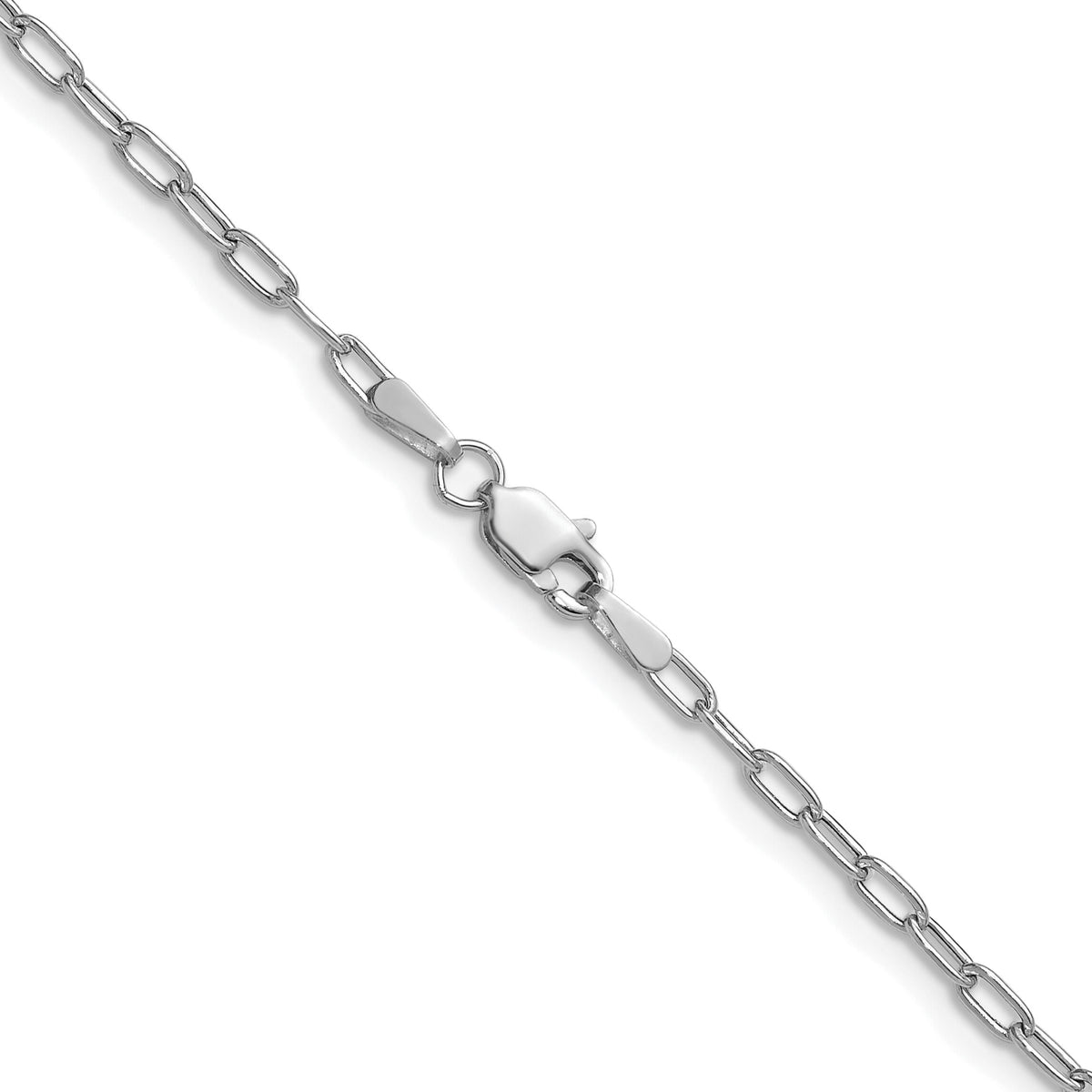14k White Gold 2.2mm Semi-Solid Beveled Paperclip Chain-BC206W-30