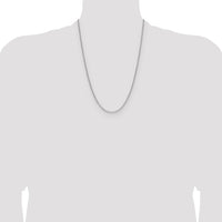 14k White Gold 2.2mm Semi-Solid Beveled Paperclip Chain-BC206W-24