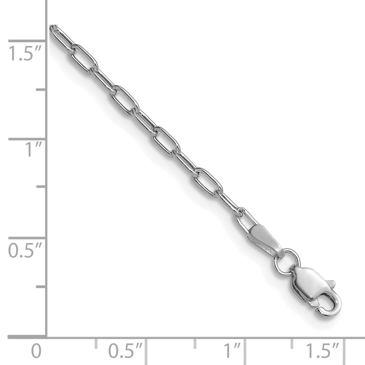 14k White Gold 2.2mm Semi-Solid Beveled Paperclip Chain-BC206W-8