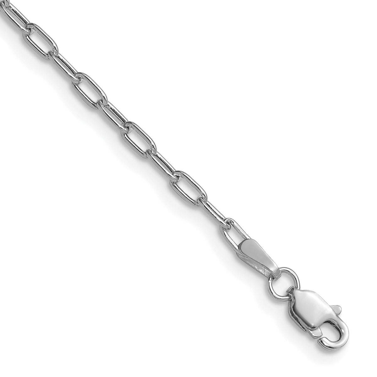 14k White Gold 2.2mm Semi-Solid Beveled Paperclip Chain-BC206W-8