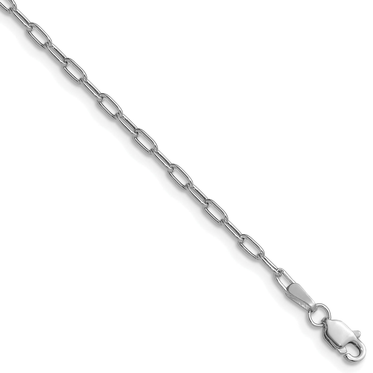 14k White Gold 2.2mm Semi-Solid Beveled Paperclip Chain-BC206W-16