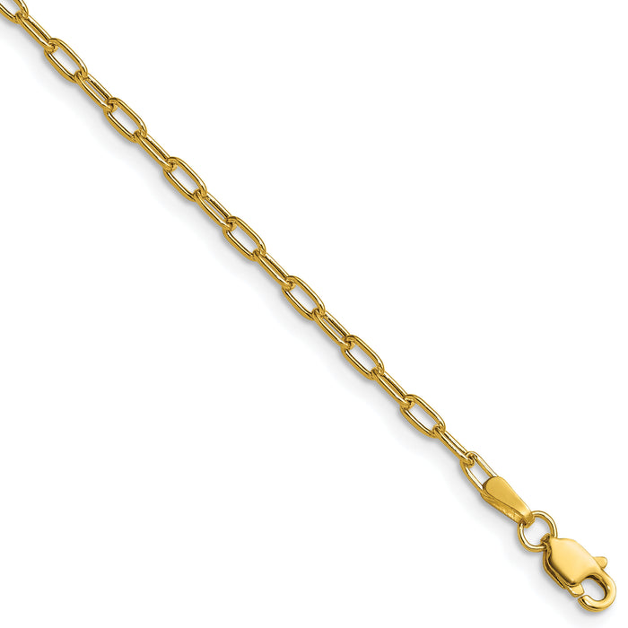 14k 2.2mm Semi-Solid Beveled Paperclip Chain-BC206-18
