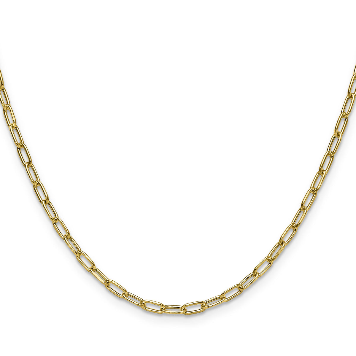 14k 3.0mm Semi-Solid Beveled Paperclip Chain-BC207-24