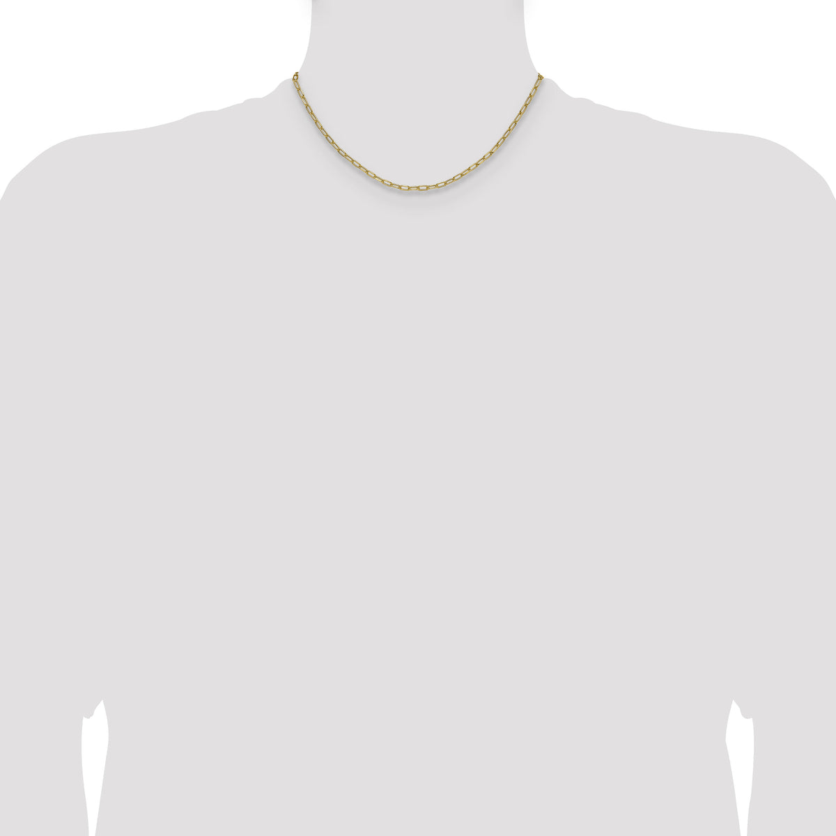 14k 3.0mm Semi-Solid Beveled Paperclip Chain-BC207-16
