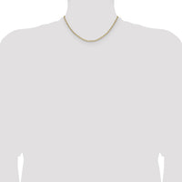 14k 3.0mm Semi-Solid Beveled Paperclip Chain-BC207-16