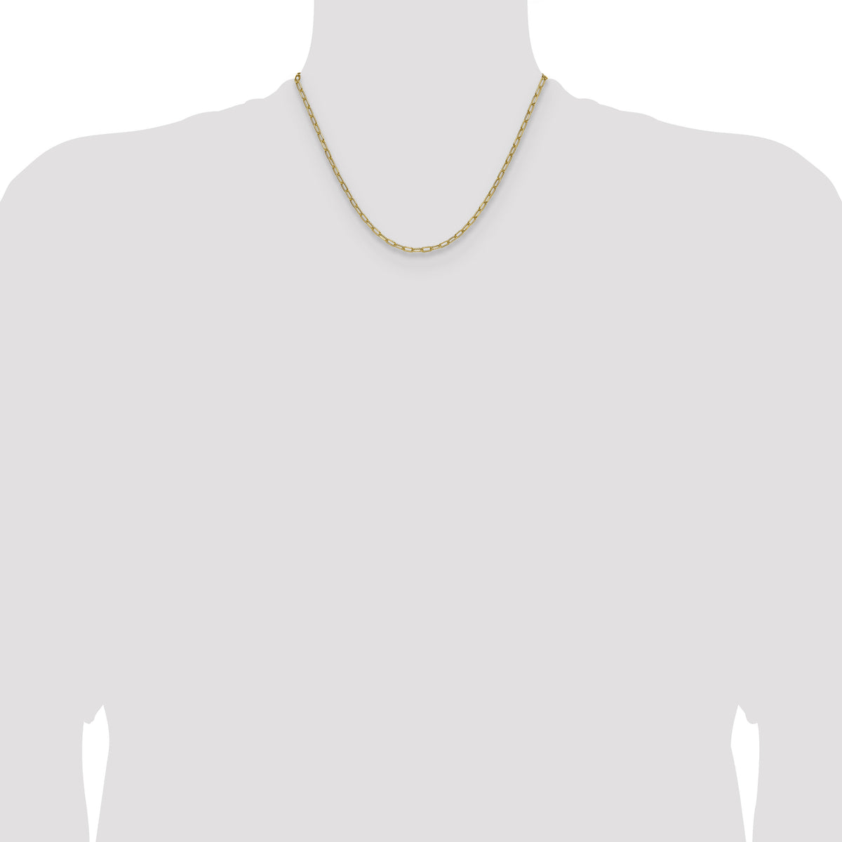 14k 3.0mm Semi-Solid Beveled Paperclip Chain-BC207-18
