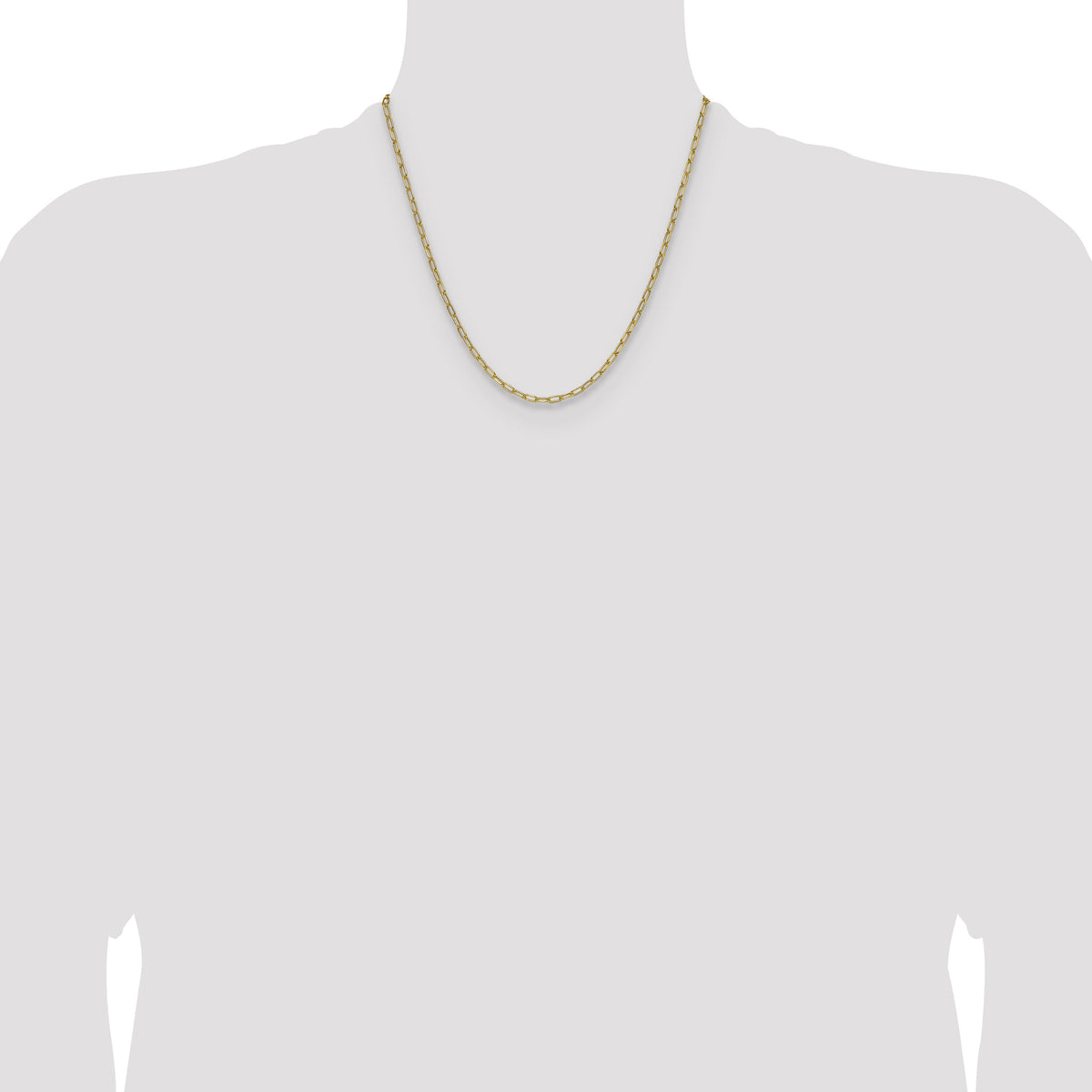 14k 3.0mm Semi-Solid Beveled Paperclip Chain-BC207-20