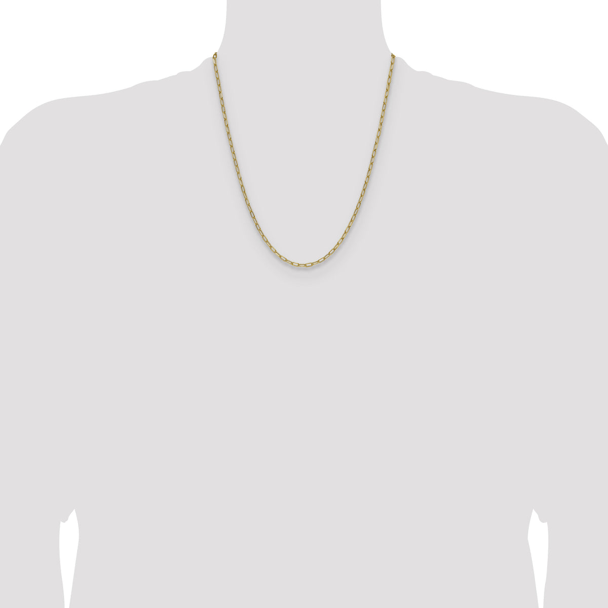 14k 3.0mm Semi-Solid Beveled Paperclip Chain-BC207-22