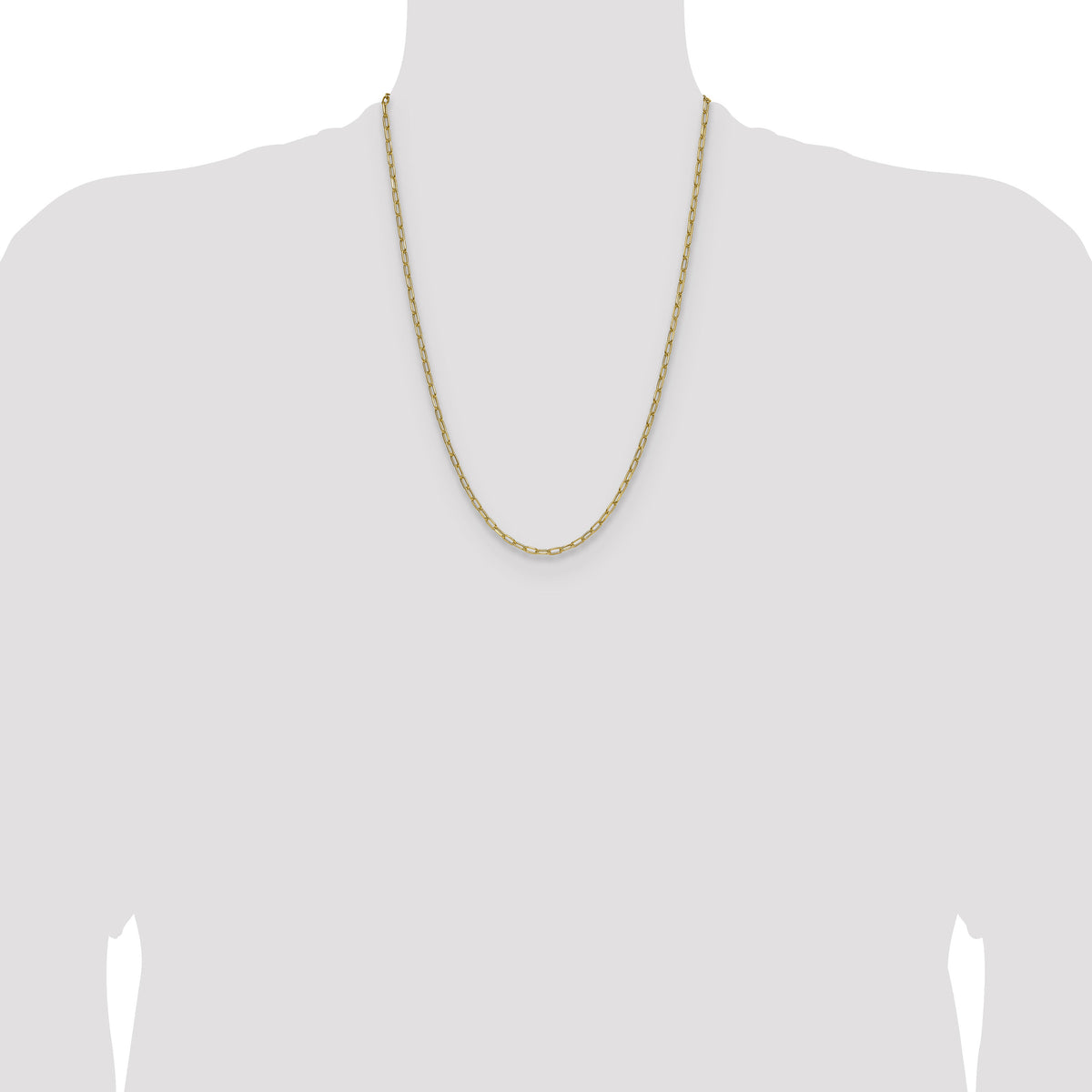 14k 3.0mm Semi-Solid Beveled Paperclip Chain-BC207-24