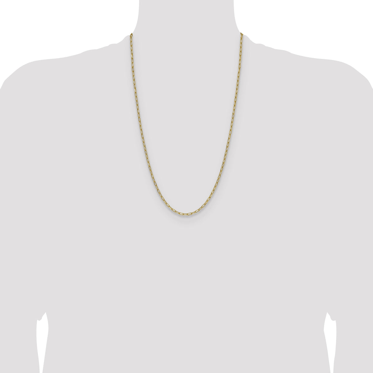 14k 3.0mm Semi-Solid Beveled Paperclip Chain-BC207-26