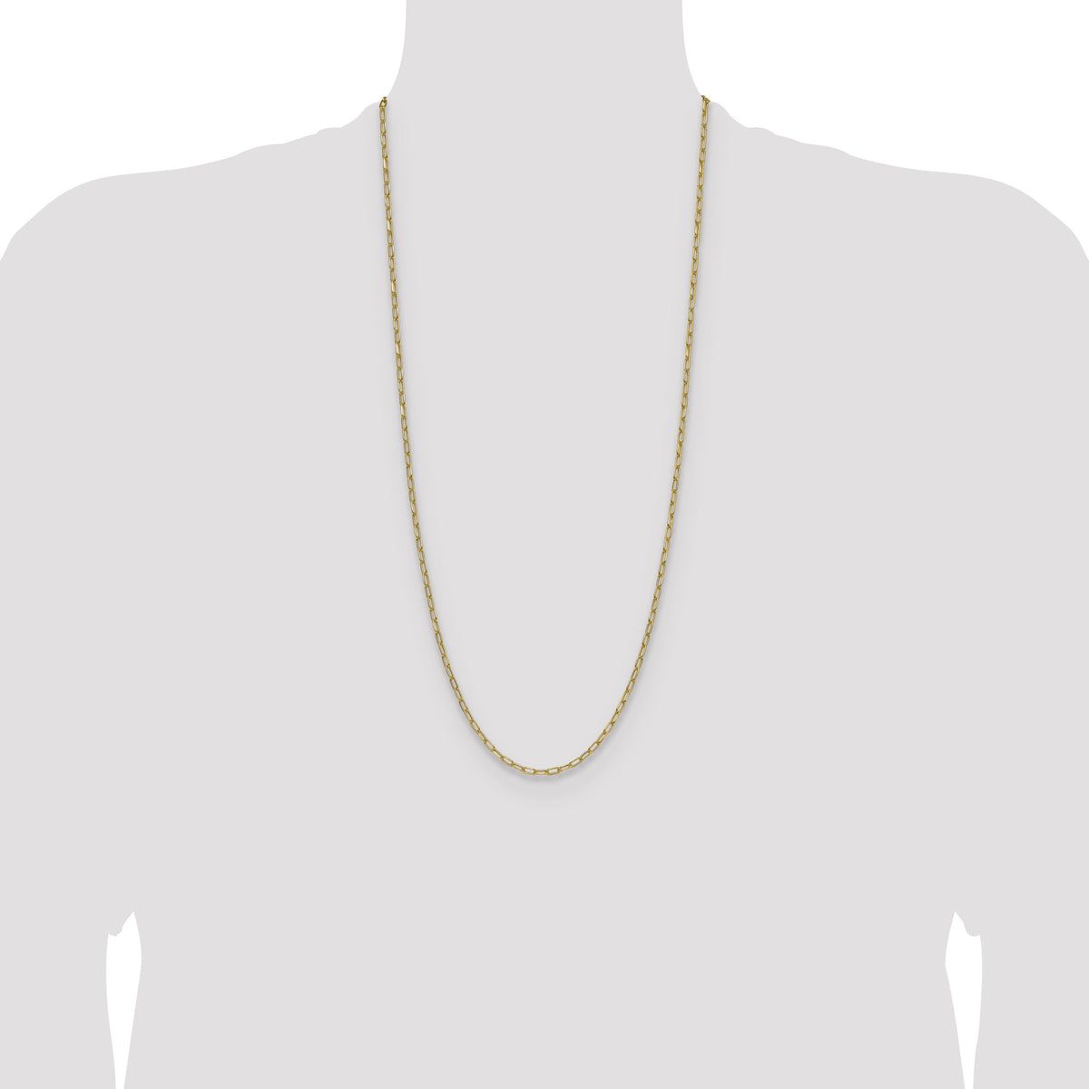 14k 3.0mm Semi-Solid Beveled Paperclip Chain-BC207-30