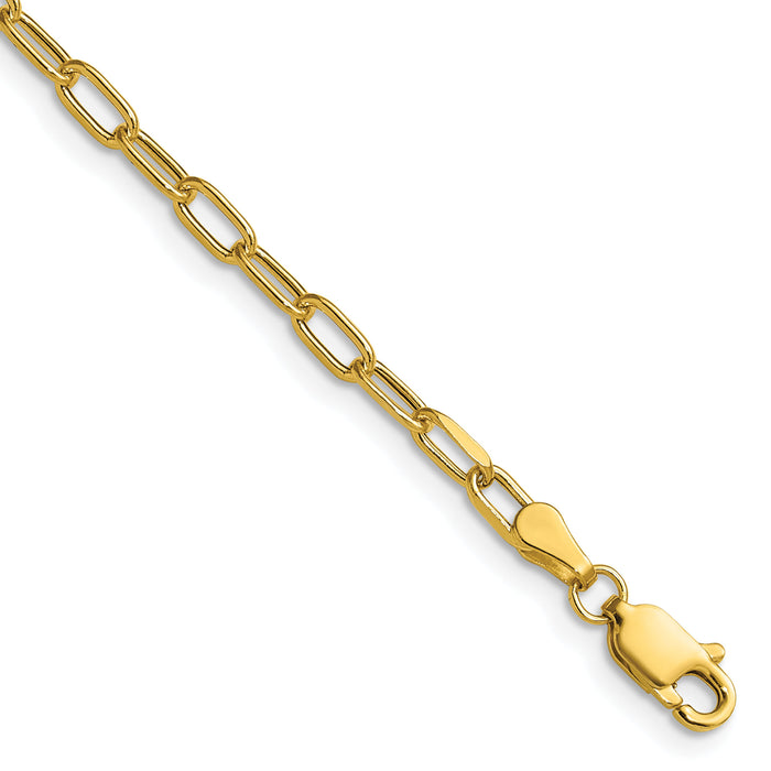 14k 3.0mm Semi-Solid Beveled Paperclip Chain-BC207-10