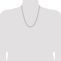 14k White Gold 3.0mm Semi-Solid Beveled Paperclip Chain-BC207W-22