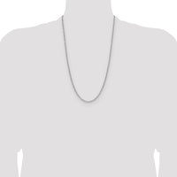 14k White Gold 3.0mm Semi-Solid Beveled Paperclip Chain-BC207W-26