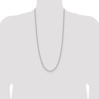 14k White Gold 3.0mm Semi-Solid Beveled Paperclip Chain-BC207W-30